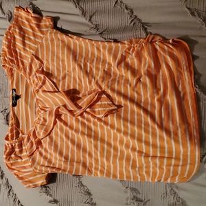 Orange and White Top